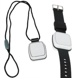 The Vibby Fall Detector with both wearing attachments